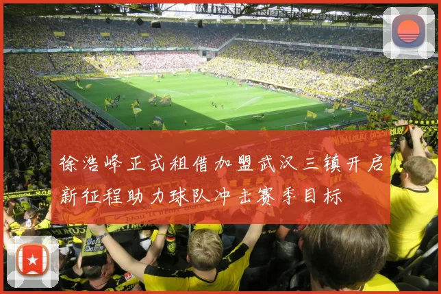 徐浩峰正式租借加盟武汉三镇开启新征程助力球队冲击赛季目标